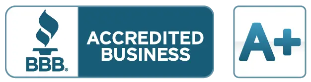 BBB Accredited Business A+ Rating logo.