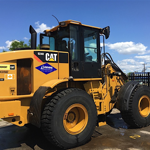 A heavy machinery truck for landscaping garden.