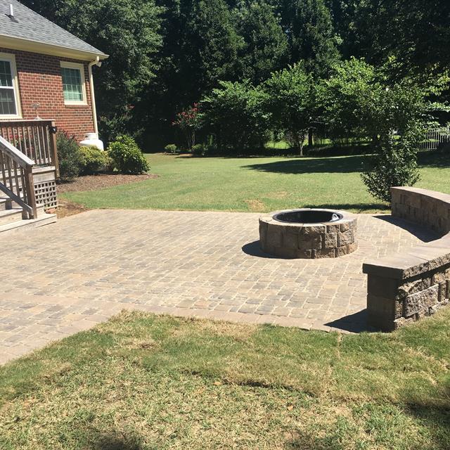 Garden with stone walkway.