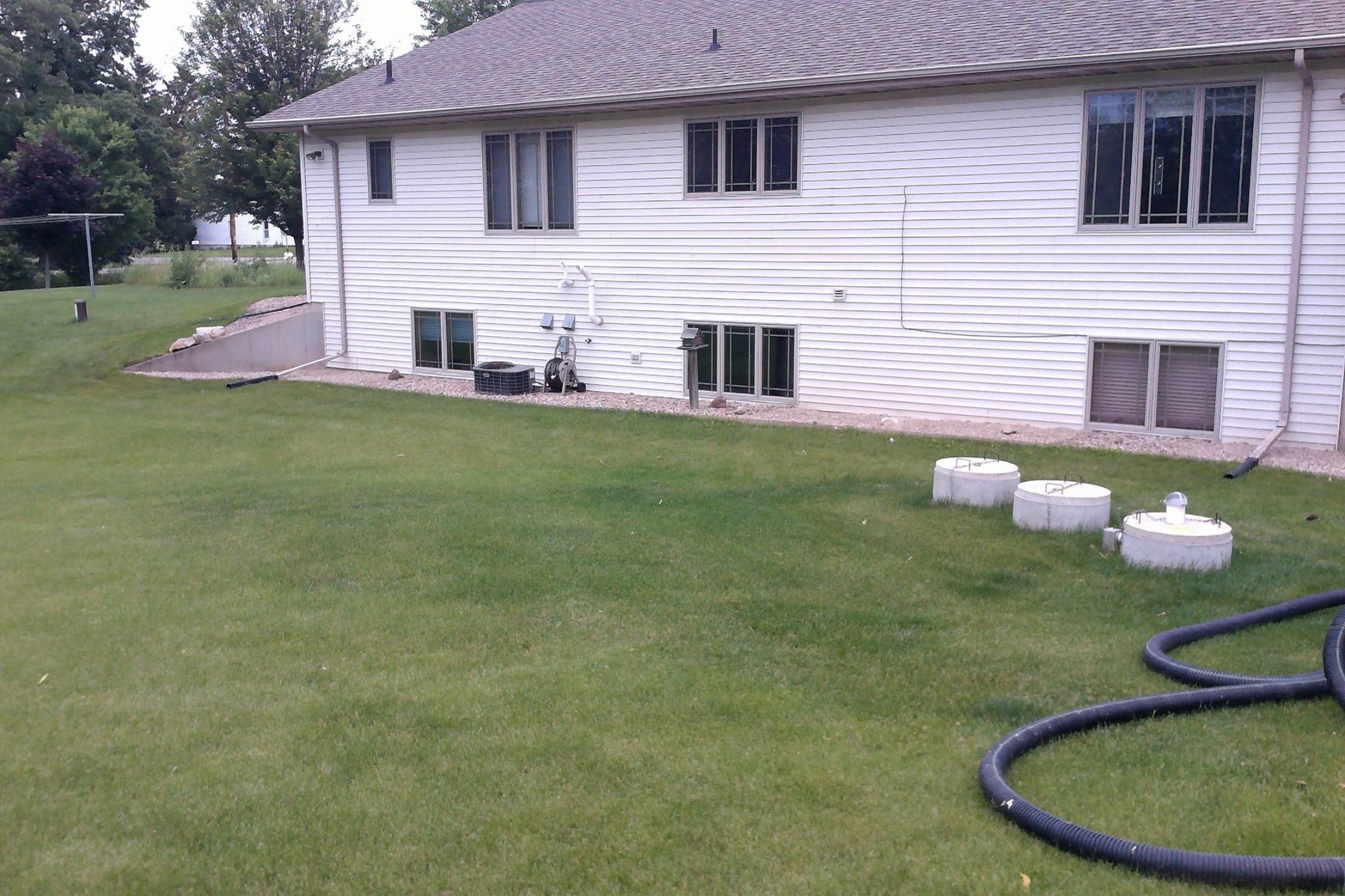 Well manicured lawn on side of house