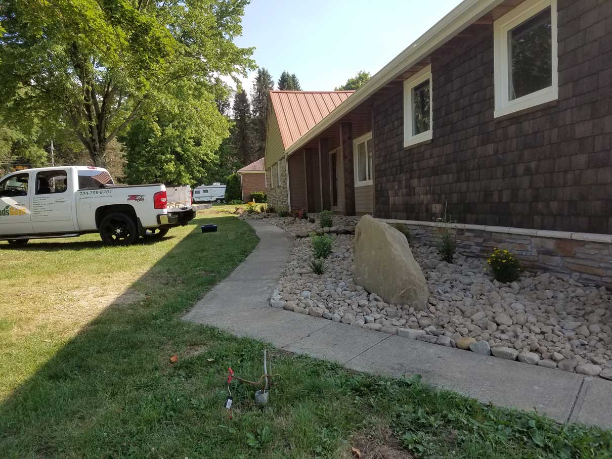 Gravel filled planter