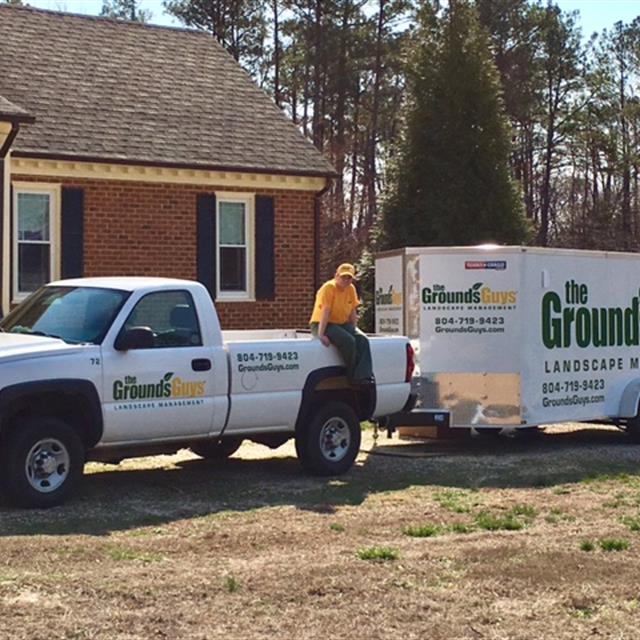 Ground guy's vehicle and employee