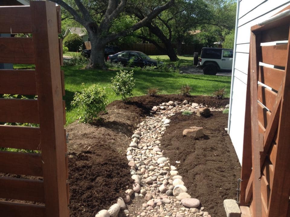 landscaping french drain install austin buda tx