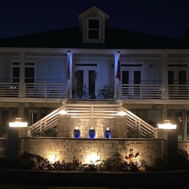 Outdoor lighting and fountains