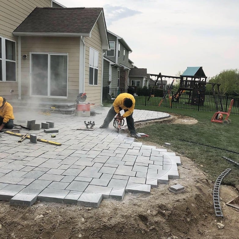 Finishing up the first patio of the season! Guys are doing a great job!