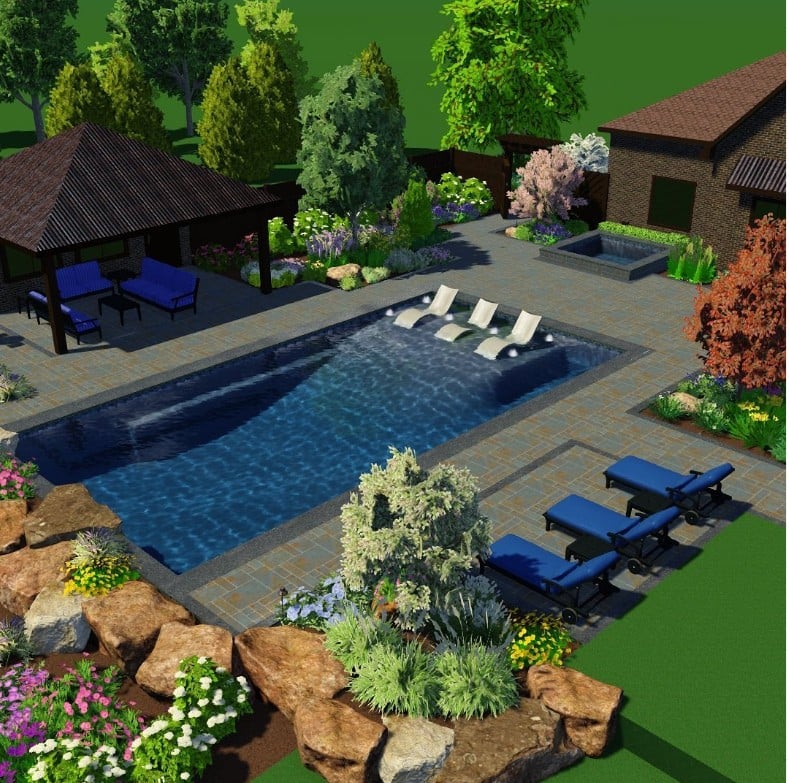 Pool design by The Grounds Guys of Carmel, IN