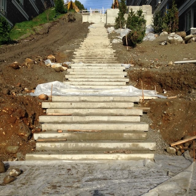 Steps laid at the site