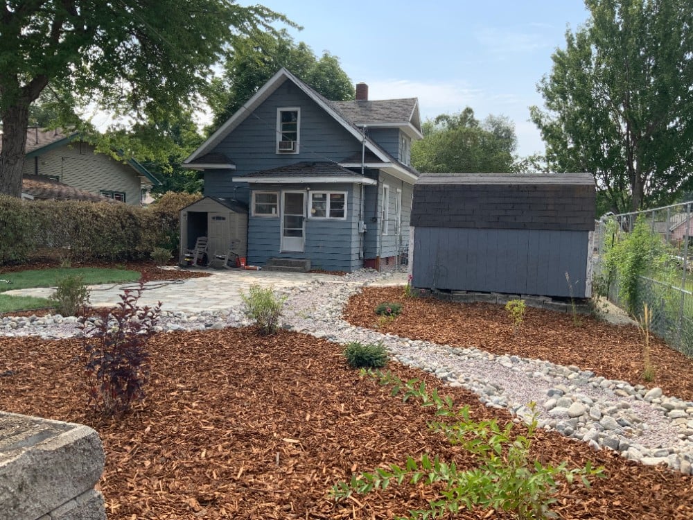 The Grounds Guys of Spokane Design Landscape Install Dry Creek Bed Zeroscape