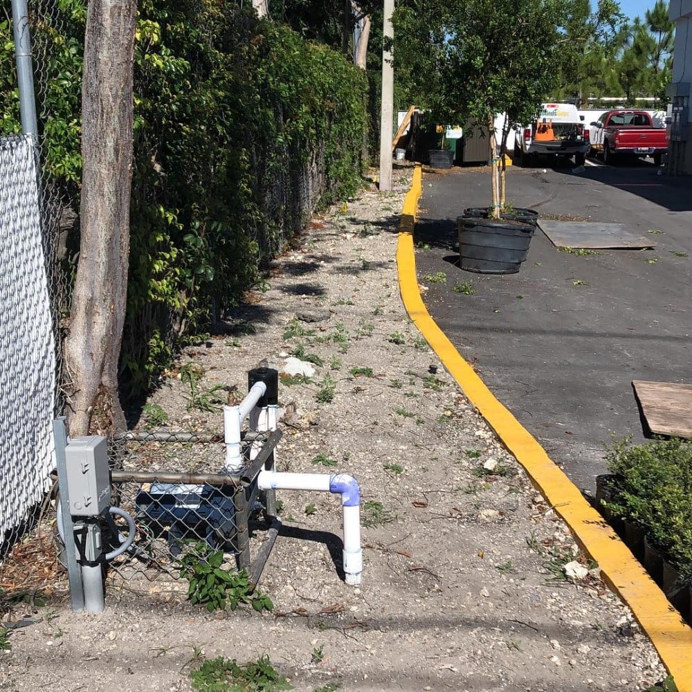 Walkway with a water pump