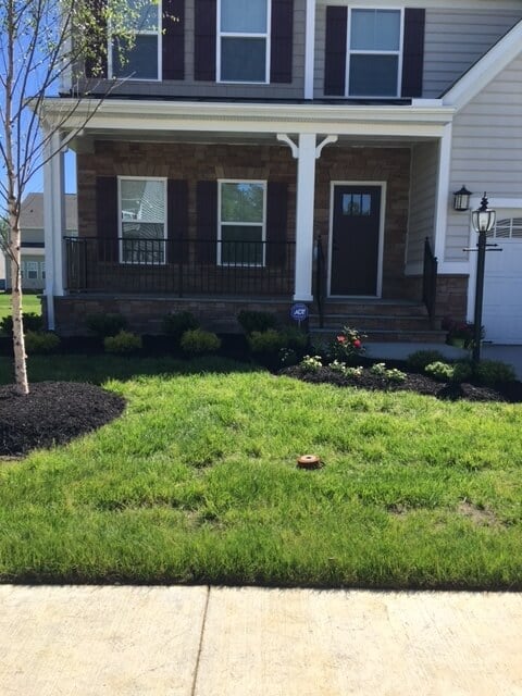 Well manicured lawn and front of house