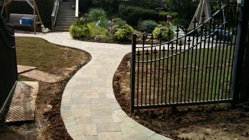 stone walkway through gate