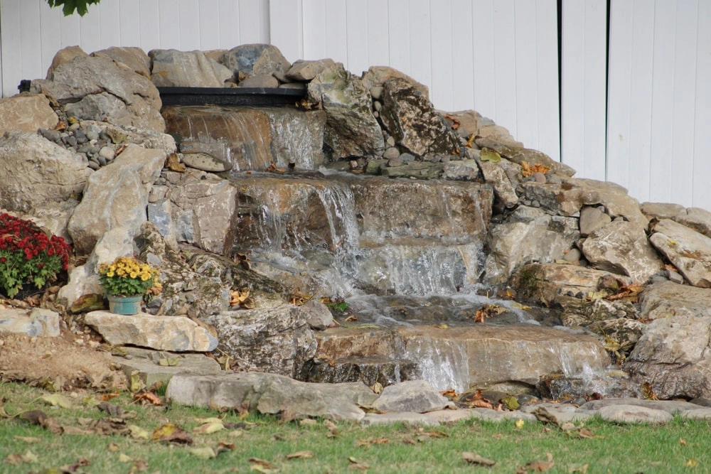 Pondless waterfall in back yard