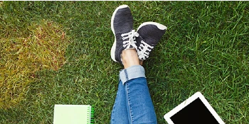 Person relaxing on the grass