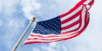 American flag on flag pole