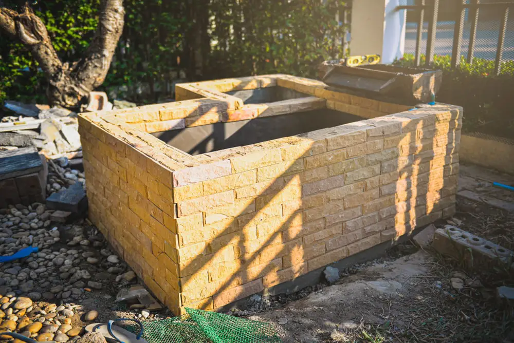 Koi pond during construction phase