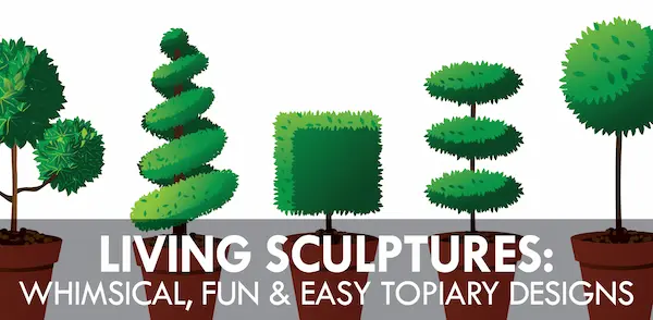 Topiary trees with text: 